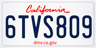 CA license plate 6TVS809