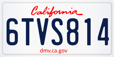 CA license plate 6TVS814