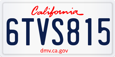 CA license plate 6TVS815