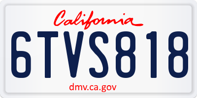 CA license plate 6TVS818