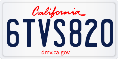 CA license plate 6TVS820