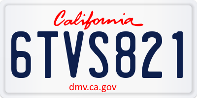 CA license plate 6TVS821