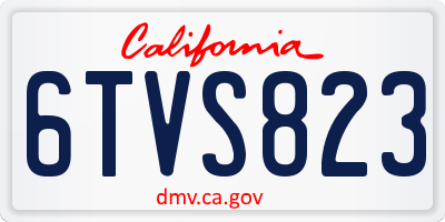 CA license plate 6TVS823