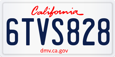CA license plate 6TVS828
