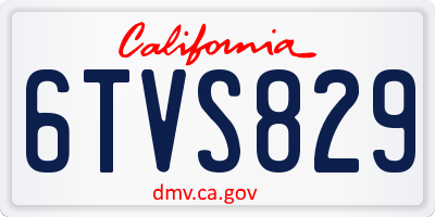 CA license plate 6TVS829