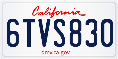 CA license plate 6TVS830