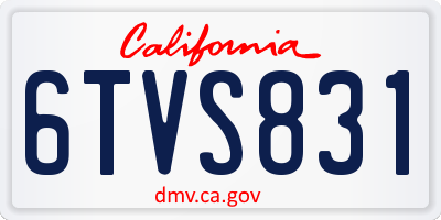 CA license plate 6TVS831