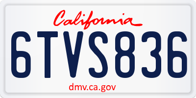 CA license plate 6TVS836