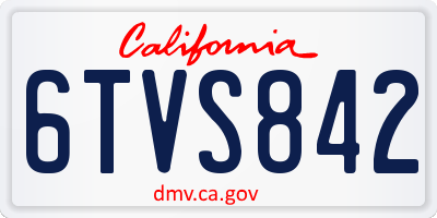 CA license plate 6TVS842