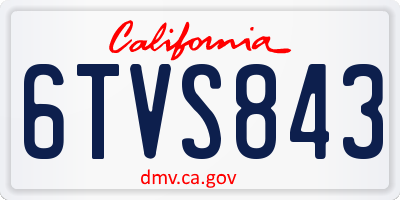 CA license plate 6TVS843