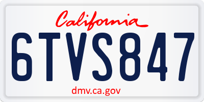 CA license plate 6TVS847