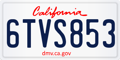 CA license plate 6TVS853