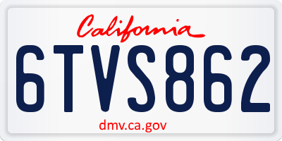 CA license plate 6TVS862