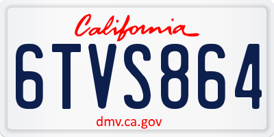 CA license plate 6TVS864