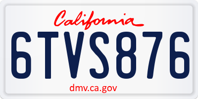 CA license plate 6TVS876