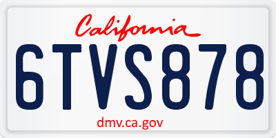 CA license plate 6TVS878