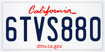 CA license plate 6TVS880
