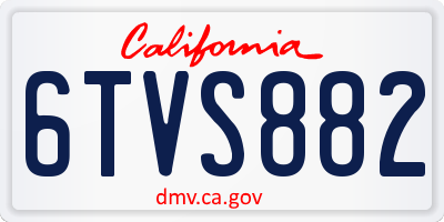 CA license plate 6TVS882