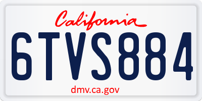 CA license plate 6TVS884