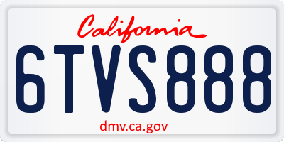 CA license plate 6TVS888