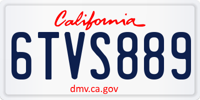 CA license plate 6TVS889