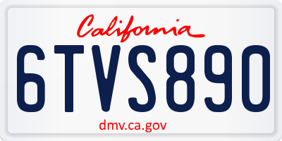 CA license plate 6TVS890