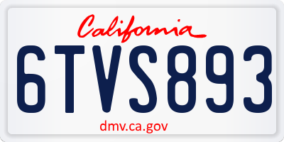 CA license plate 6TVS893