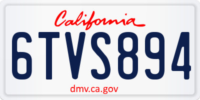 CA license plate 6TVS894