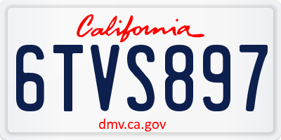 CA license plate 6TVS897
