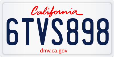 CA license plate 6TVS898