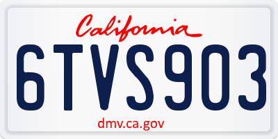 CA license plate 6TVS903