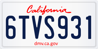 CA license plate 6TVS931