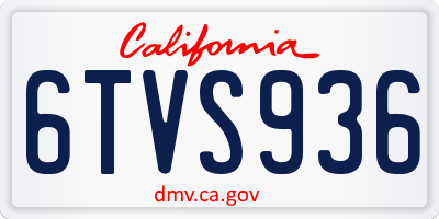 CA license plate 6TVS936