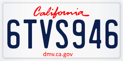 CA license plate 6TVS946