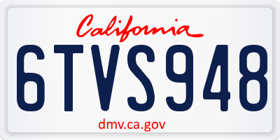 CA license plate 6TVS948