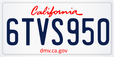 CA license plate 6TVS950