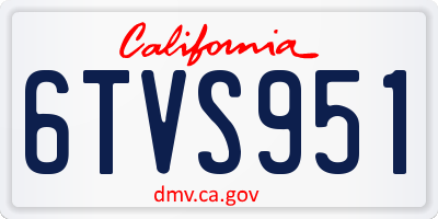 CA license plate 6TVS951