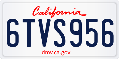 CA license plate 6TVS956
