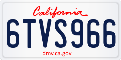 CA license plate 6TVS966