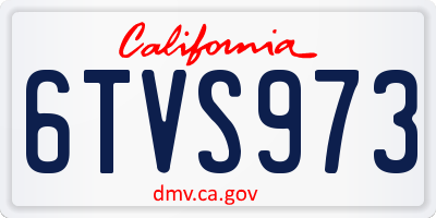 CA license plate 6TVS973