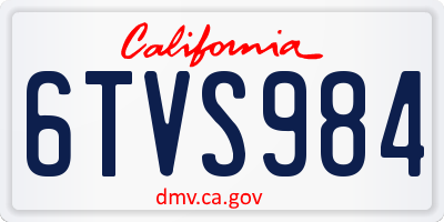 CA license plate 6TVS984