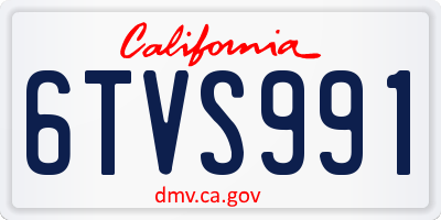 CA license plate 6TVS991