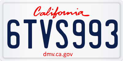 CA license plate 6TVS993