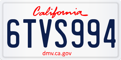 CA license plate 6TVS994