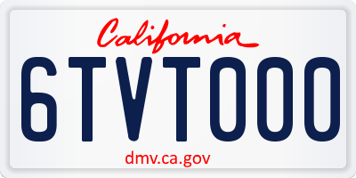 CA license plate 6TVT000