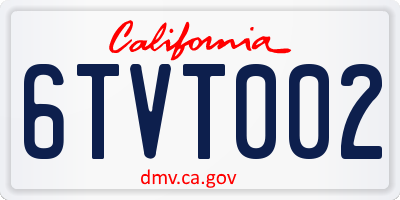 CA license plate 6TVT002