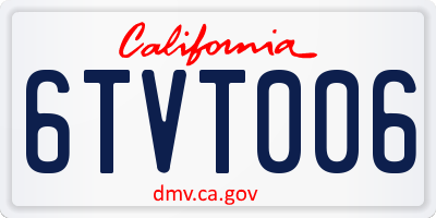 CA license plate 6TVT006