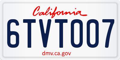 CA license plate 6TVT007