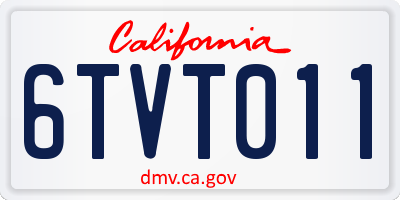 CA license plate 6TVT011