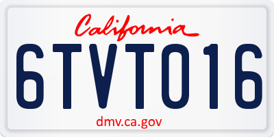 CA license plate 6TVT016